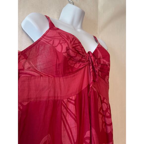 Asha Maxi Sleeveless Pink Floral Beach Cover or Vacation Dress S/M Size Womens - Picture 3 of 7